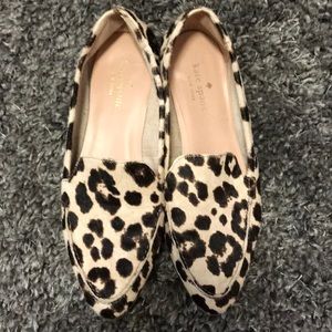 Leopard fur loafers